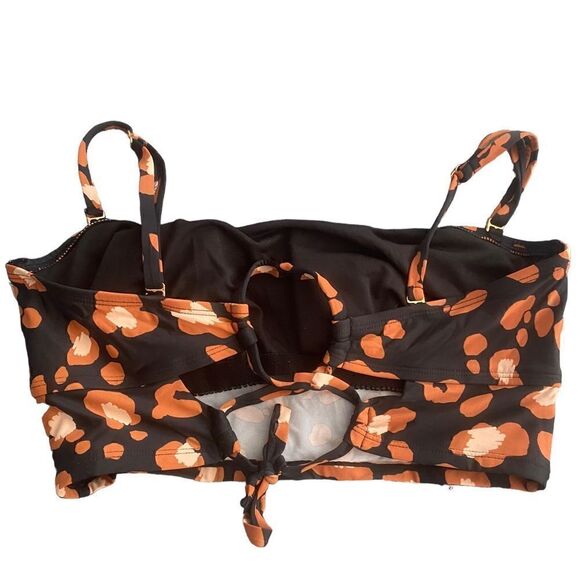 XL bandeau, print bikini top adjustable straps, lace up closure in the back - Picture 3 of 7